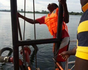 sand pump fixed on dredger in ghana